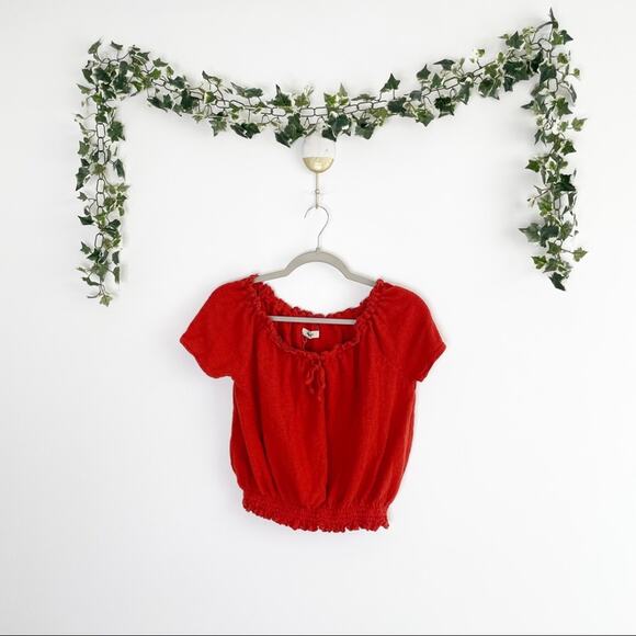 MADEWELL Texture & Thread Drawstring Top Size Small - Picture 2 of 7